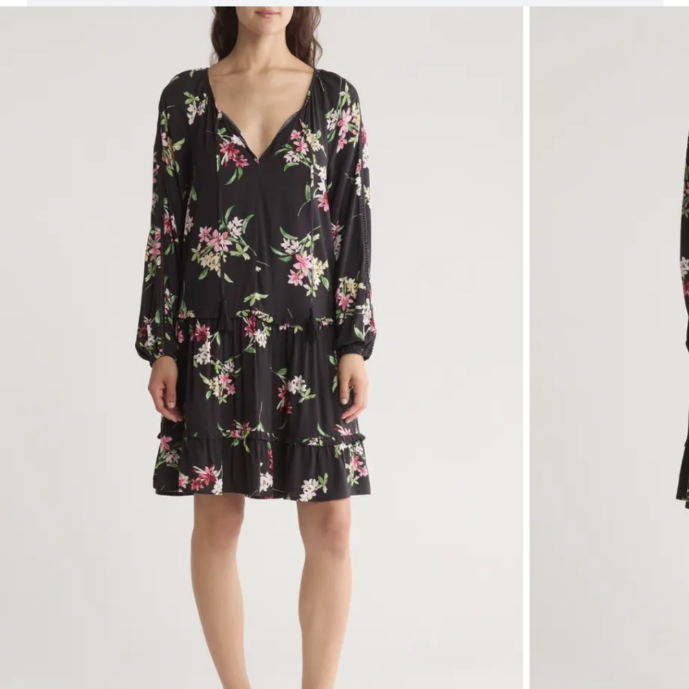 ❤️Lovestitch Floral Long Sleeve Shift Dress Size Large NWT